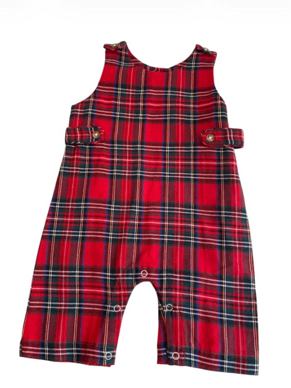 Me Me Red Tartan Plaid Longall Romper   Boutique NWT Size 6 months